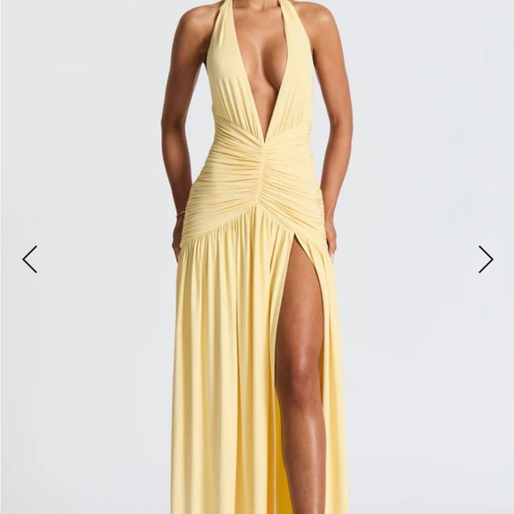 Melania Maxi Yellow Halter Dress - Picture 4 of 6